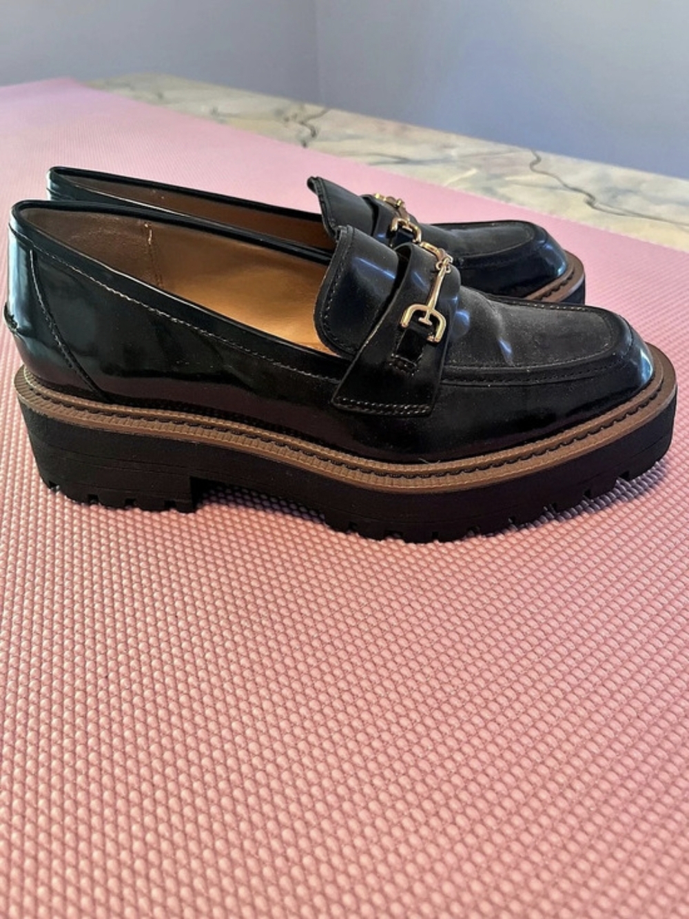 Sam Edelman Laurs Platform Lug Sole Loafer Black - Picture 3 of 4